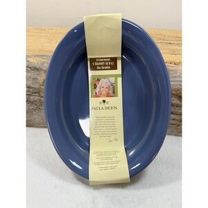 Paula Deen Cookware Oval Casserole Dish Southern Braid Blue 1 Qt Ceramic Cottage